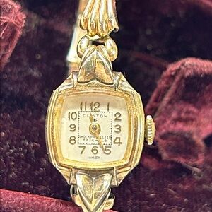 Clinton Swiss made 10k Gold filled watch with original paperwork and box